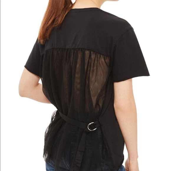 TOPSHOP Tulle Back Tee - Picture 6 of 7